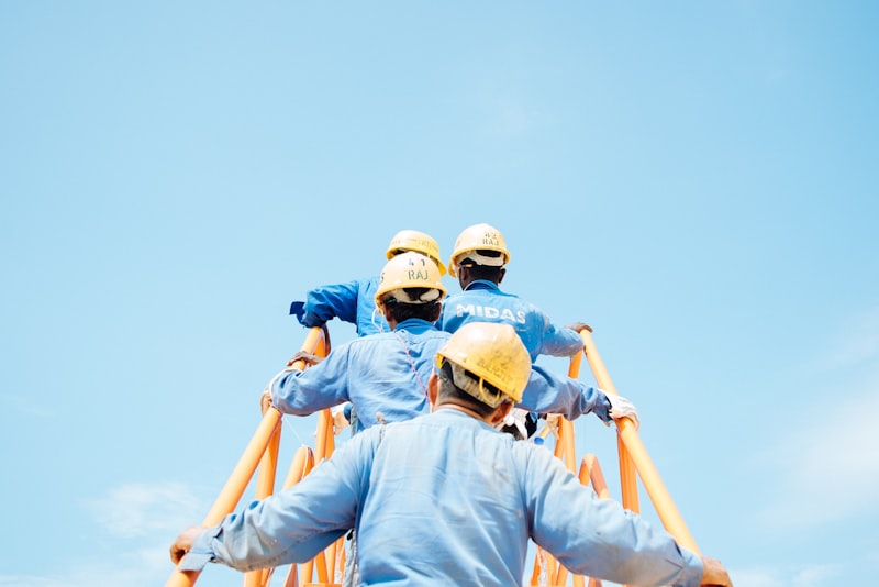 Crew fixing formwork on a civil engineering site