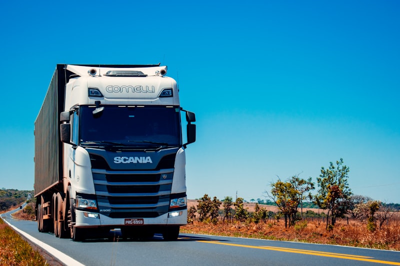 Heavy goods lorry travelling on a motorway